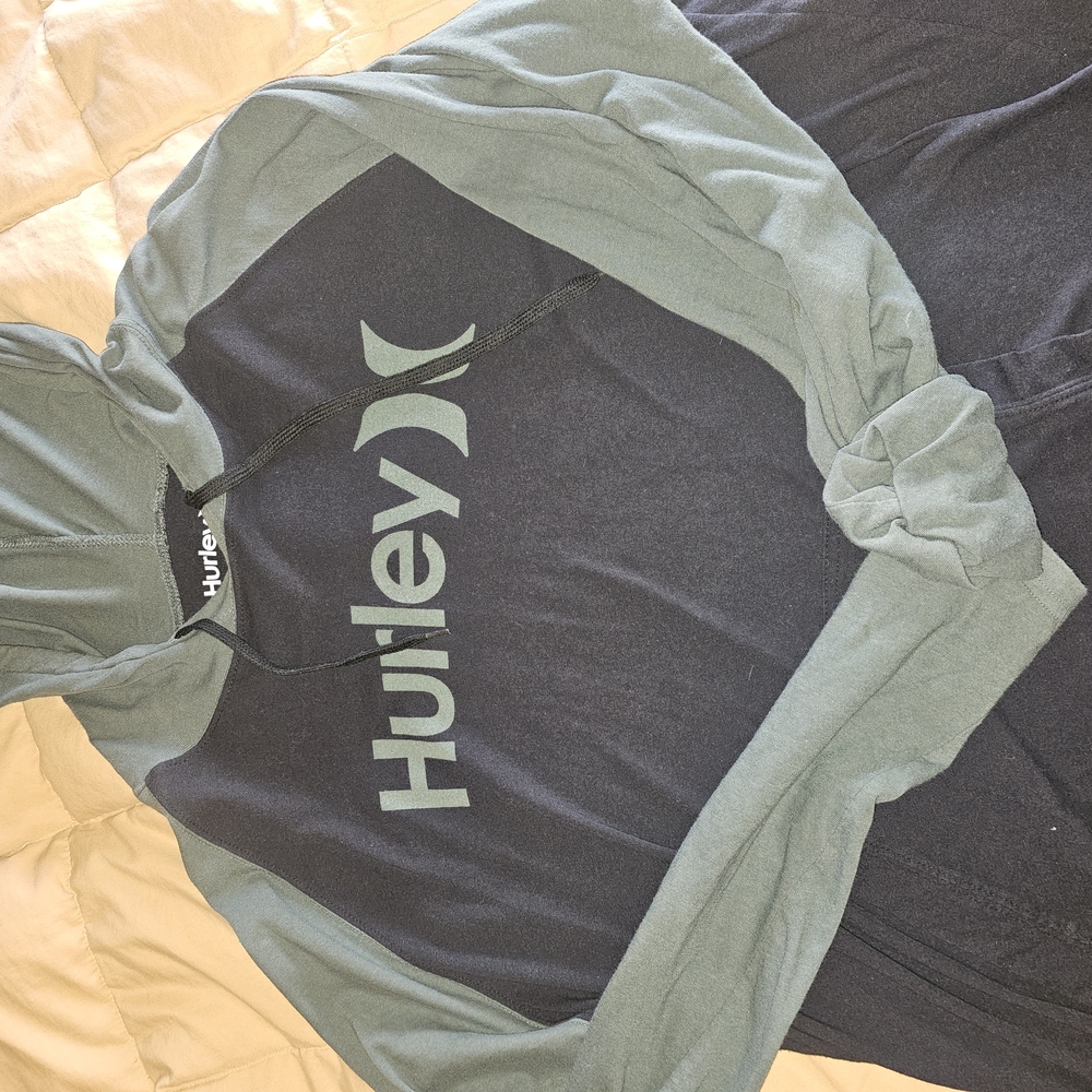 Hurley Men's Black and Green Hoodie